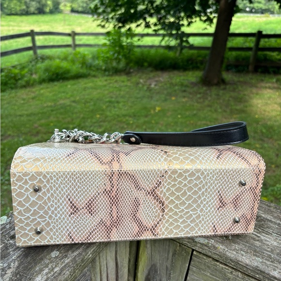 Miche Snakeskin Patterned Beige and Dark Pink Women's Handbag/Shoulder Bag - Picture 7 of 9